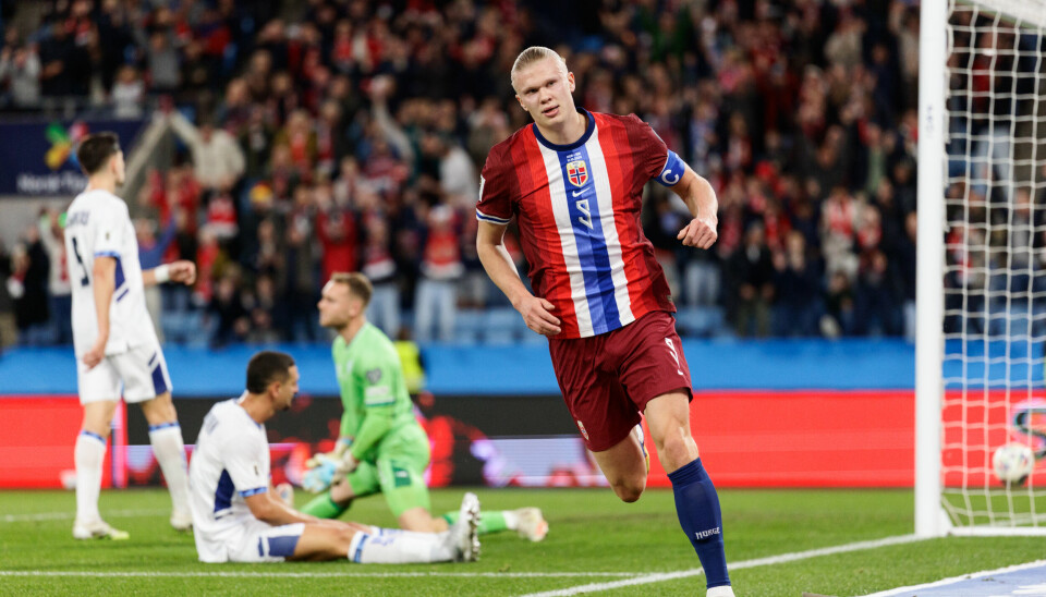 SEIER: Norge vant kampen mot Israel på Ullevaal Stadion lørdag. Bildet viser Erling Braut Haaland etter å ha scoret Norges andre mål i kampen.