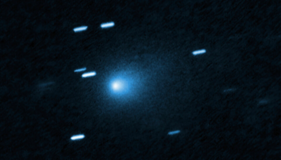 KOMETER: Bildet er tatt gjennom Hubble-teleskopet 21. juli. Det viser kometen Atlas, som er synlig fra jorda de neste ukene.