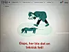 Bildet viser en feilmelding inne på nettbanken til DNB. Det er en illustrasjon av en detektiv og en hund som leter etter spor på skjermen.