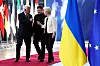 Bildet viser Antonio Costa, Volodymyr Zelenskyy og Ursula von der Leyen. Foto: 
Omar Havana / AP / NTB