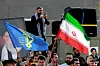 Demonstranter i Baghdad viser støtte til Iran og IRGC under en markering i april 2026.