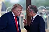 Bildet viser USAs president Donald Trumo og Canadas statsminister Mark Carney. Foto: Evelyn Hockstein / AP / NTB