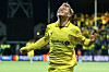 Bildet viser Bodø/Glimts Sondre Auklend som feirer etter å ha scoret 2-0 målet under kvalifiseringskampen til Champions League. Foto: Mats Torbergsen / NTB