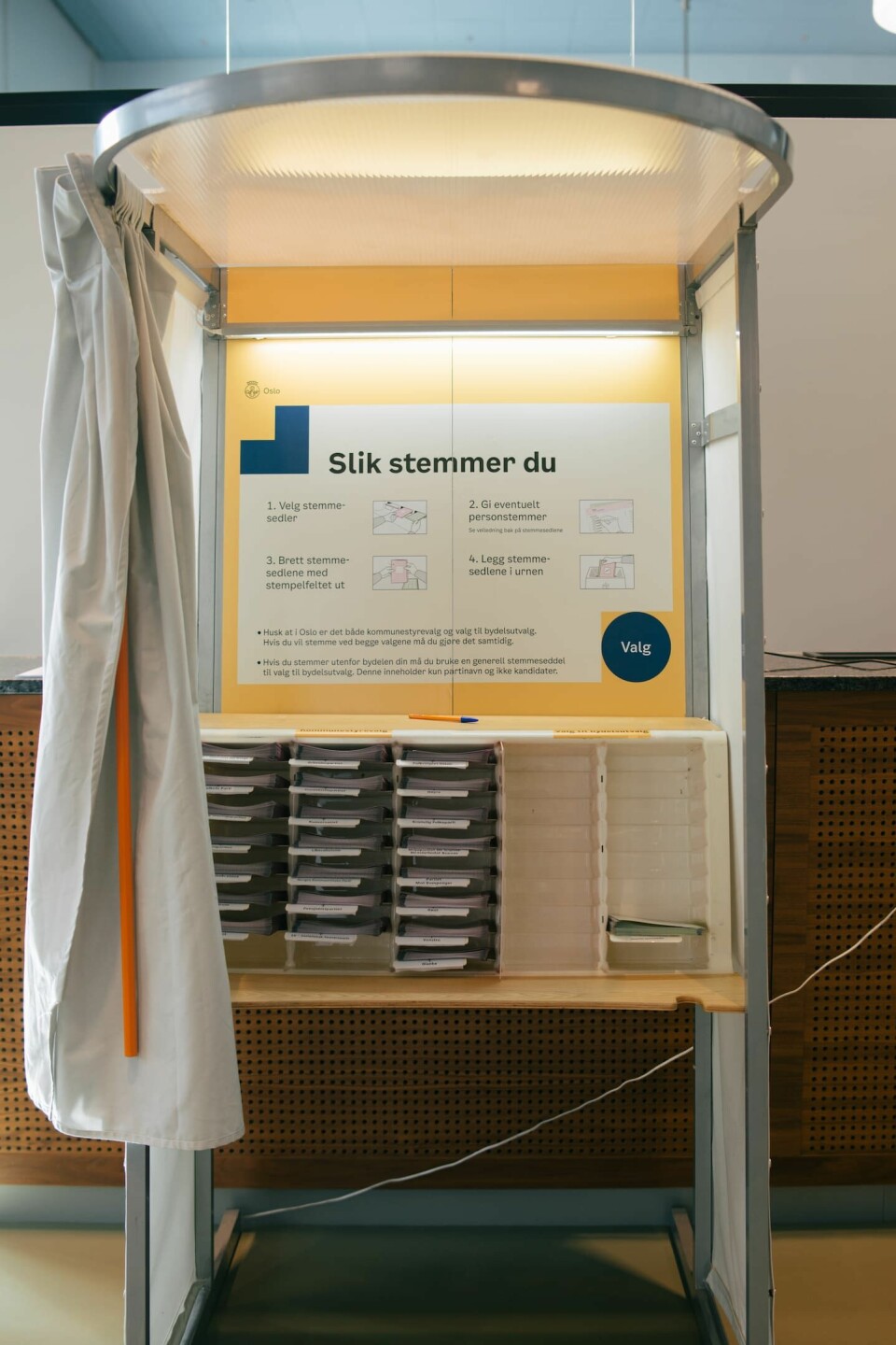 STEMMEAVLUKKE: Inne i stemmeavlukket finner du stemmesedler. Stemmeavlukke