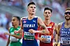 Bildet viser Jakob Ingebrigtsen under semifinalen på 1500 meter i Budapest-VM mandag. Foto: Beate Oma Dahle / NTB.