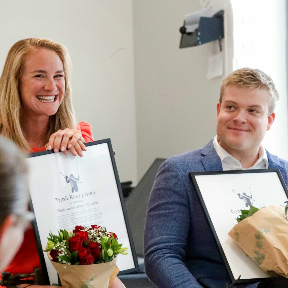 PARAIDRETT: Birgit Skarstein og Jesper Saltvik Pedersen har vunnet Trysil-Knutprisen. Bildet viser parautøverne Birgit Skarstein og Jesper Saltvik Pedersen.