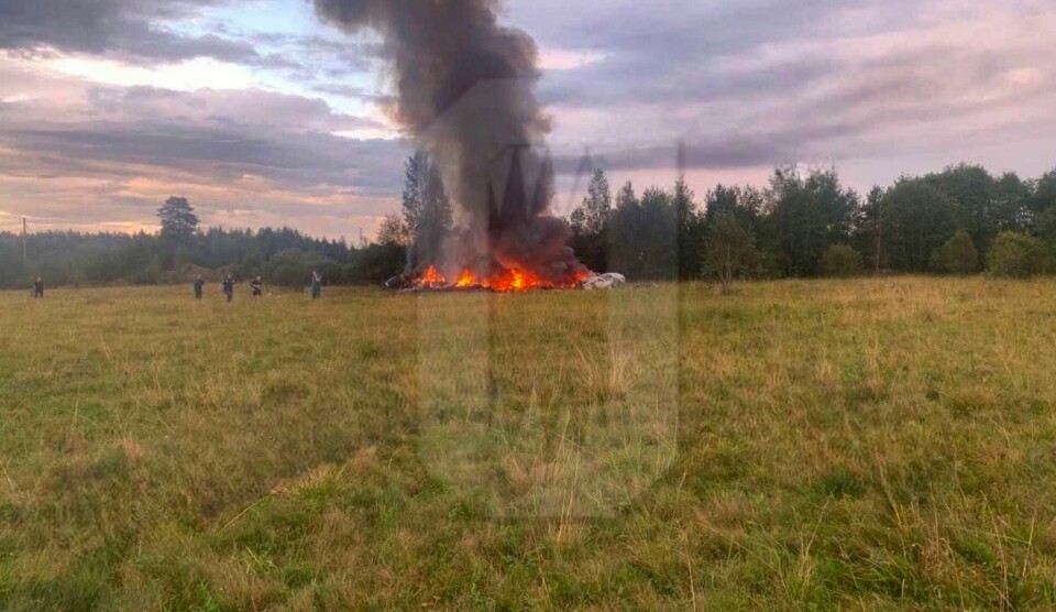 FLYSTYRT: Dette bildet skal vise jordet hvor flyet med Wagner-sjef Jevgenij Prigozjin styrtet onsdag. Dette bildet skal vise jordet hvor flyet med Wagner-sjef Jevgenij Prigozjin styrtet onsdag. Foto: Ostorozhno Novosti / AP / NTB