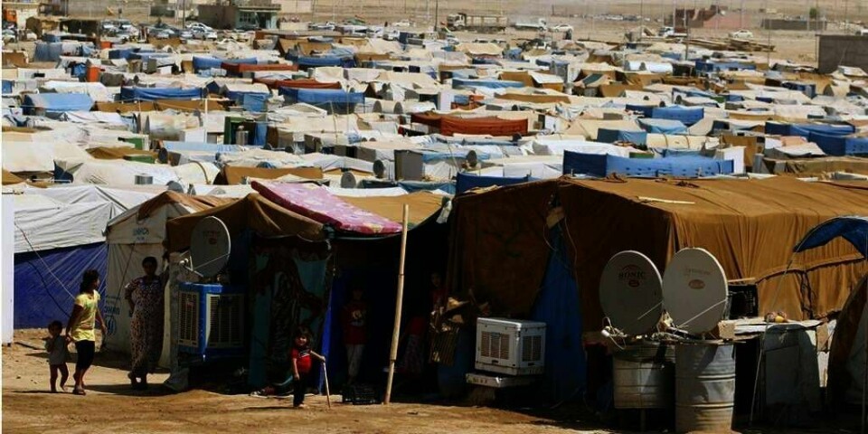 NØDHJELP. Norge gir 275 millioner til nødhjelp i Syria. Bildet viser en flyktningleir i Irak der det er mange flyktninger fra Syria.