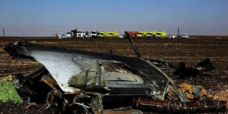 STYRT:  Et charterfly med russiske turister styrtet over Sinaihalvøya i Egypt 31. oktober. 224 mennesker døde. USA og Storbritannia mener terrorister hadde plassert en bombe i flyet.