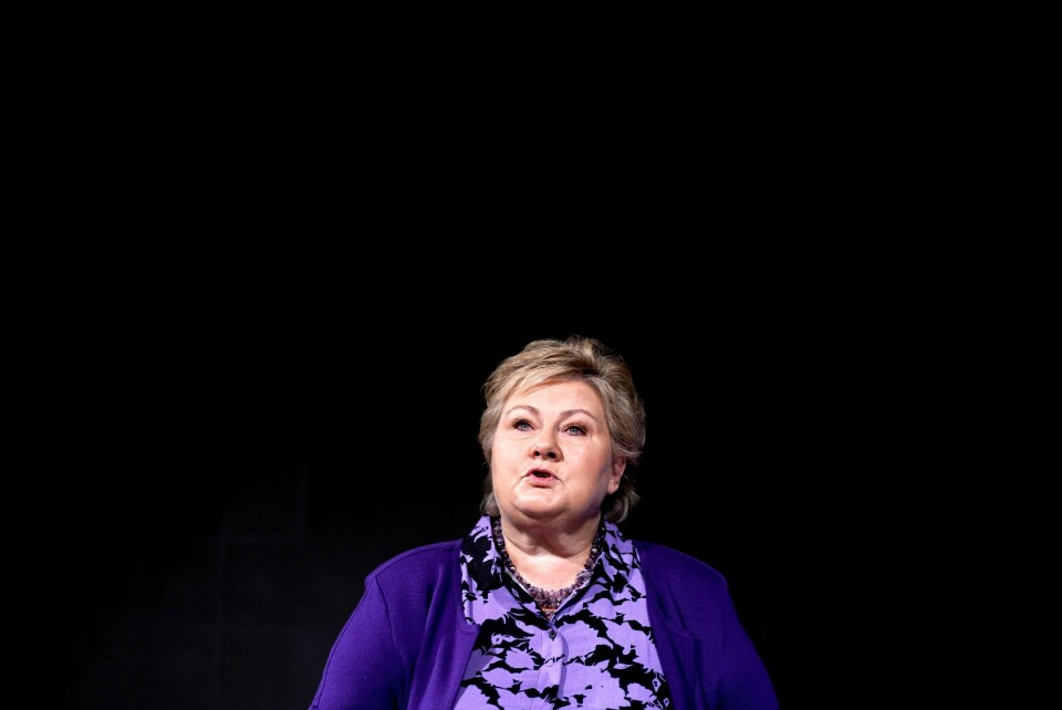 AKSJER: Mannen til Erna Solberg handlet aksjer mens hun var statsminister. Det gjorde henne inhabil i saker. Bildet viser Høyre-leder Erna Solberg.