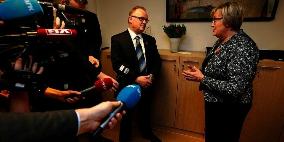 FISKERIMINISTER:  Per Sandberg (Frp) overtar som fiskeriminister etter Elisabeth Aspaker (H).