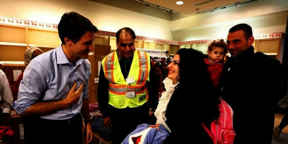 VELKOMMEN: Statsminister Justin Trudeau ønsker syriske flyktninger velkommen til Canada.