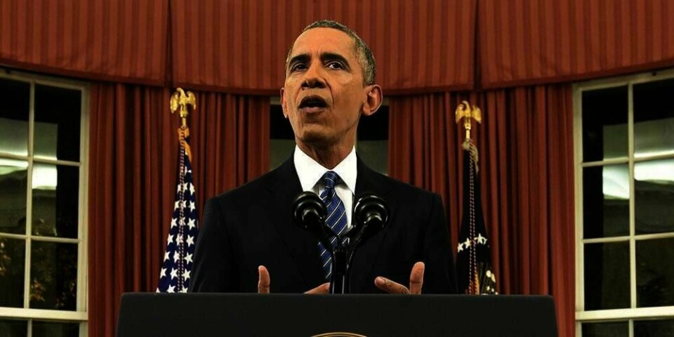 TALTE: USAs president Barack Obama snakket om terrorisme søndag. Da talte han til folket fra Det hvite hus.
