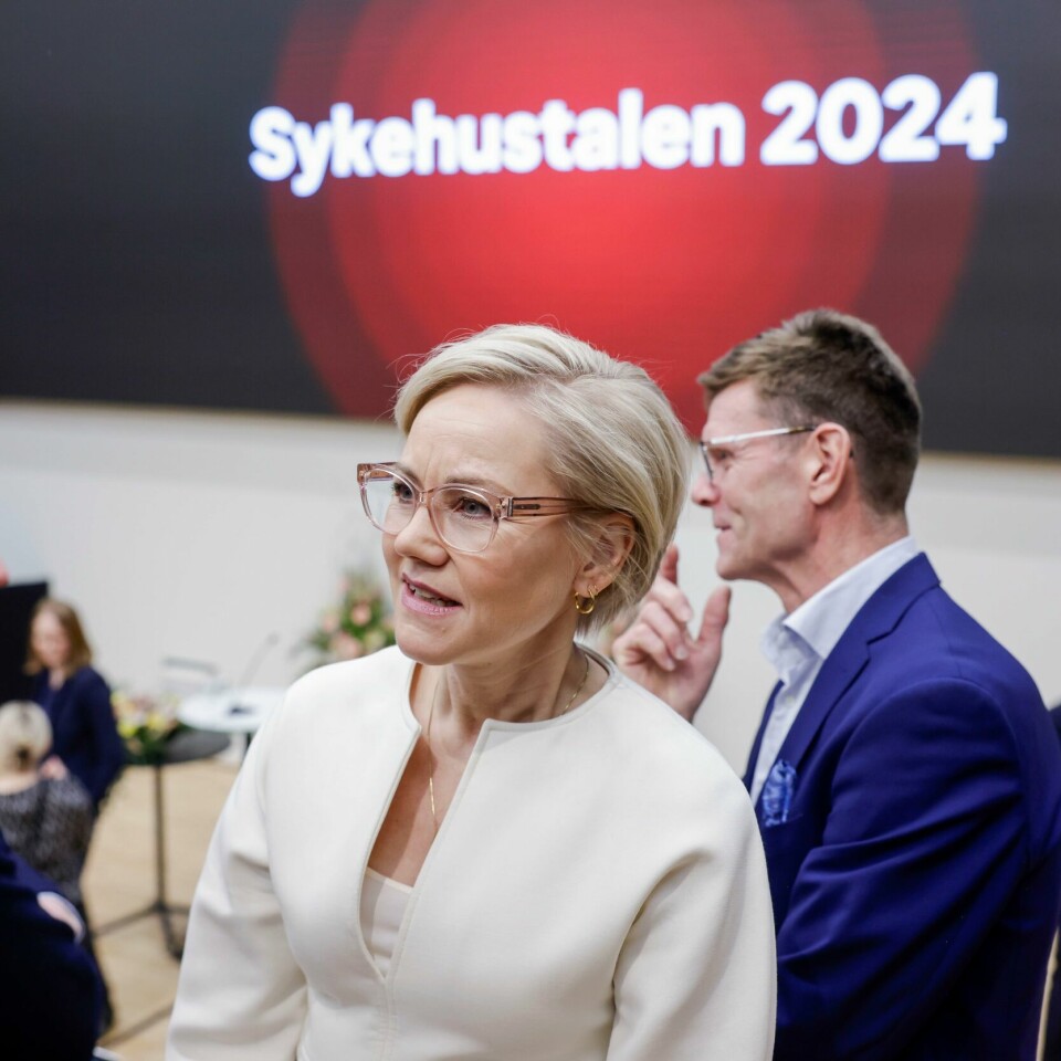 TALE: Helse- og omsorgsminister Ingvild Kjerkol holdt sykehustalen 2024. Helse- og omsorgsminister Ingvild Kjerkol før ho heldt sjukehustalen 2024.Foto: Paul S. Amundsen / NTB / NPK