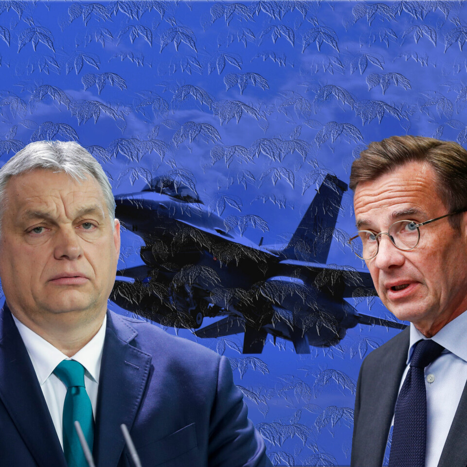 NATO: Ungarn har sagt nei til at Sverige skal bli medlem av Nato. Ungarns statsminister Viktor Orban til venstre, og Sveriges statsminister Ulf Kristersson til høyre.