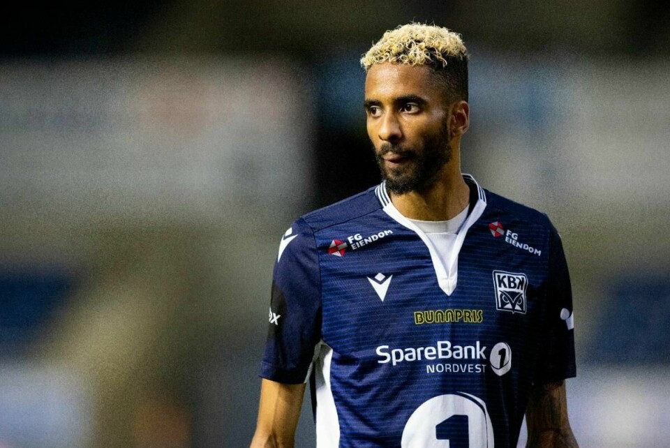 SINT: Amahl Pellergrino var både sint og oppgitt etter kampen mot Aalesund. Han var med på å vinne kampen 2-1 for Kristiansund. Men han ble utsatt for rasisme. Det bekrefter også ledelsen i Aalesund.