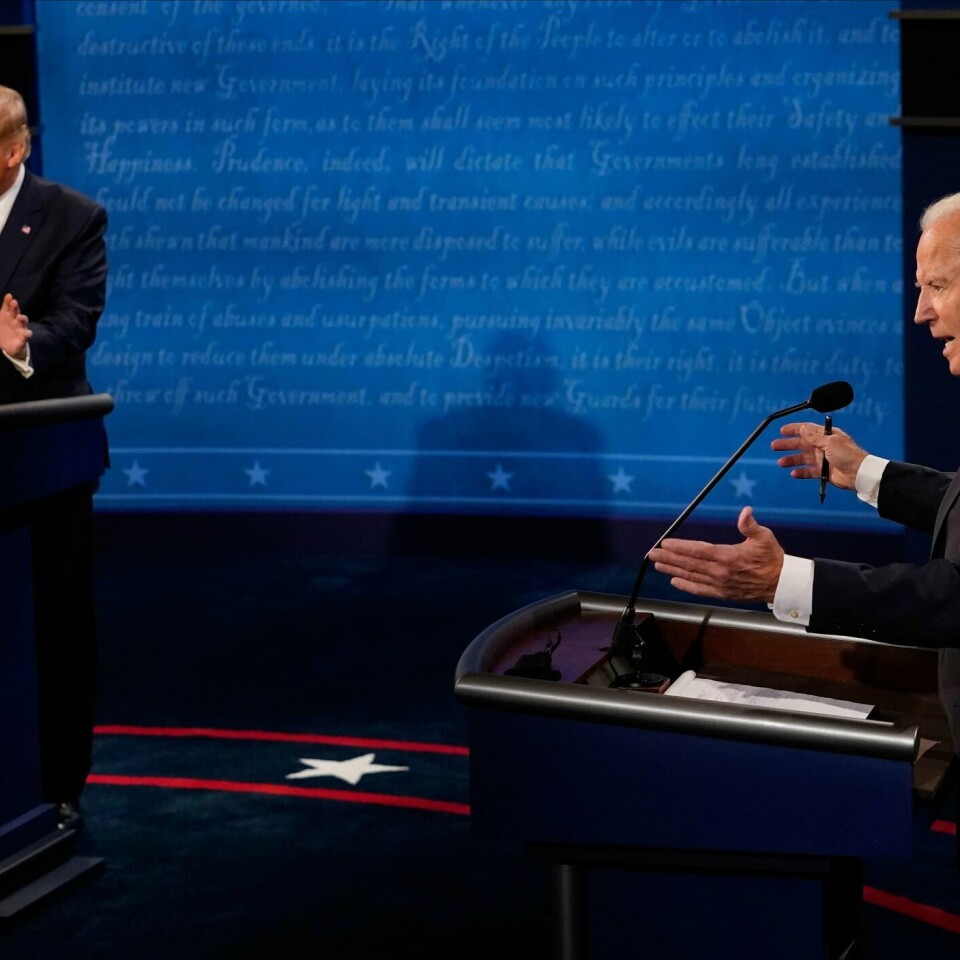 DEBATT: Donald Trump og Joe Biden vil begge vinne valget. Natt til fredag var deres siste debatt.