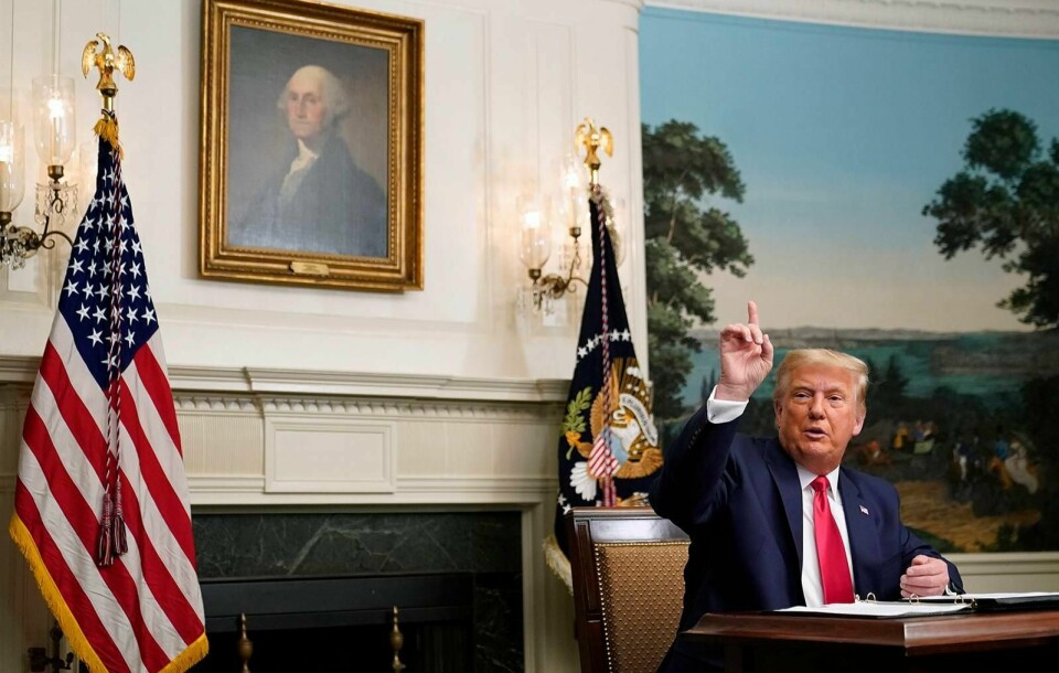 VALG: President Donald Trump snakket med journalister i Det hvite hus torsdag.