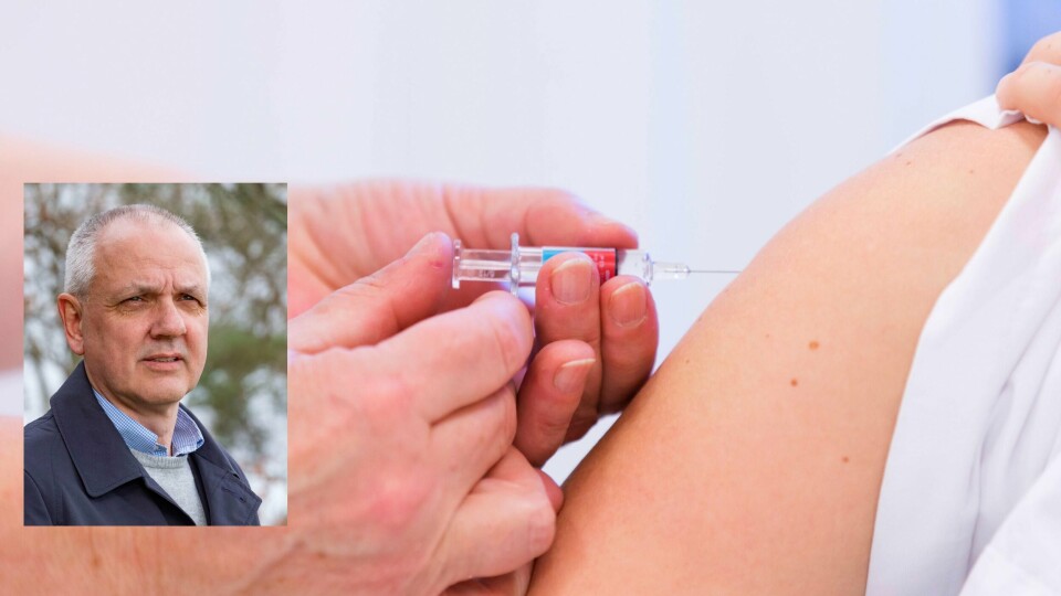VAKSINE: Norge får snart vaksiner mot korona-virus. Det krever nøye planlegging. I det lille bildet er Preben Aavitsland fra FHI.