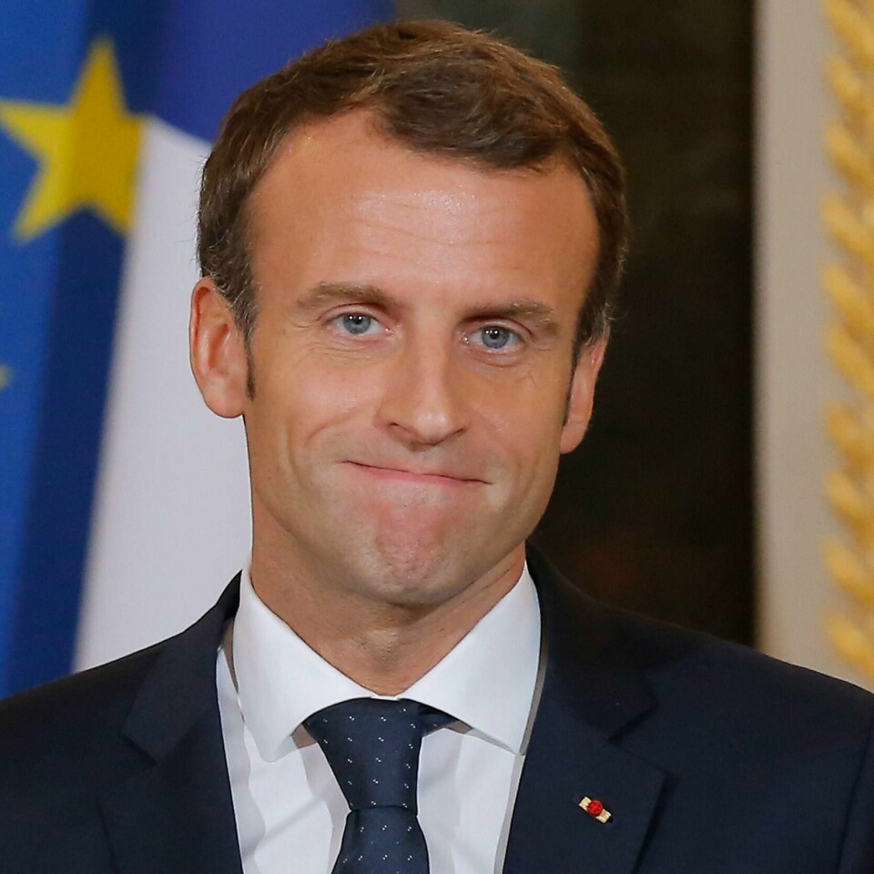 SMITTET: Frankrikes president Emmanuel Macron er smittet med korona.
