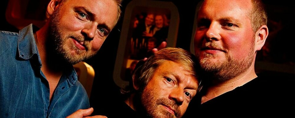 LOVER: Tore Sagen, Bjarte Tjøstheim og Steinar Sagen er kjent fra radio-programmet «Radioresepsjonen». I høst skal de underholde på TV i stedet. De lover latter, fjolling og bilder.