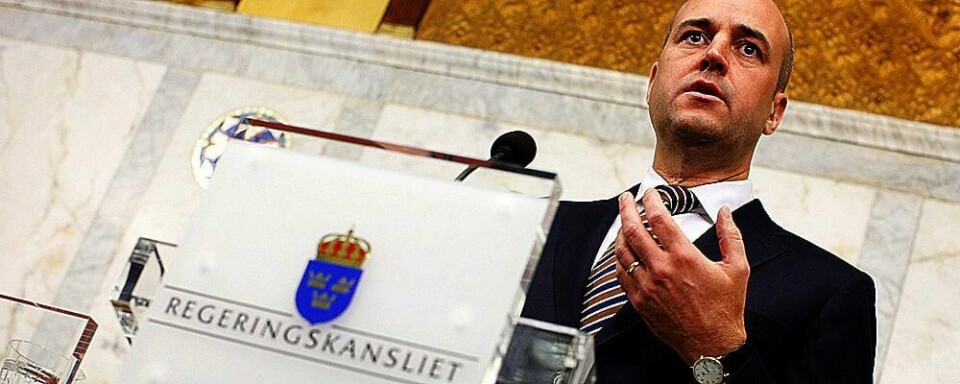 NESTEN: Fredrik Reinfeldt og den borgerlige alliansen manglet bare få stemmer for å få flertall etter valget i Sverige.