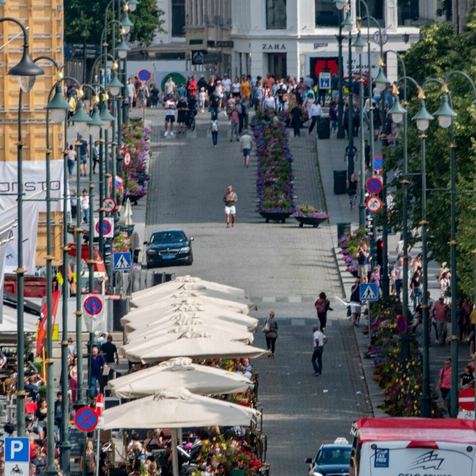 HANDEL: Færre besøker handlegater som Karl Johan i Oslo.