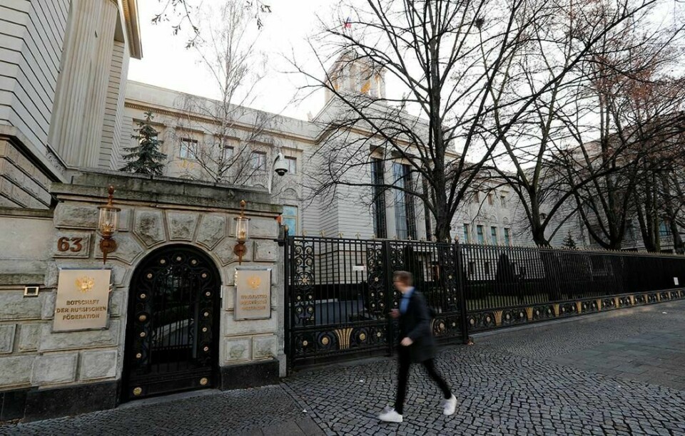 UTVIST: To russiske diplomater er utvist fra Tyskland. De jobbet her ved den russiske ambassaden i Berlin.