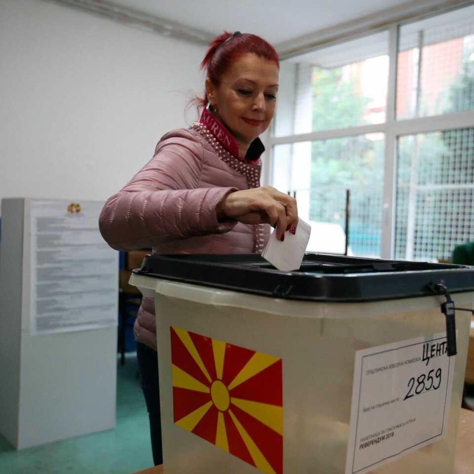 STEMTE: Folk i Makedonia stemte over å skifte navn på landet.