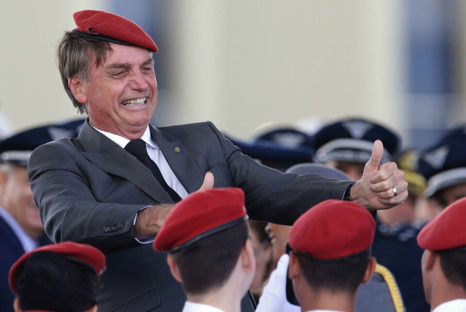 LEDER: Jair Bolsonaro leder på meningsmålingene i Brasil. Kan han bli landets neste president?