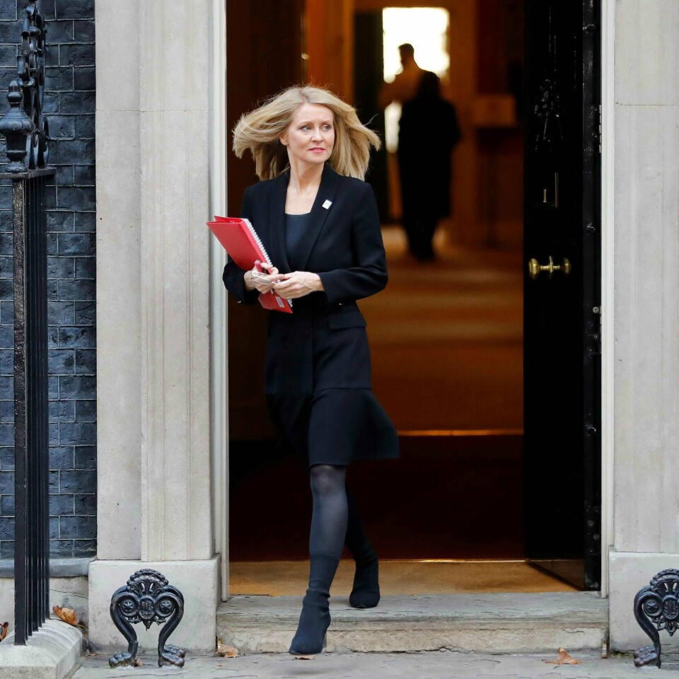 SLUTTER: Esther McVey slutter som arbeidsminister. Hun er misfornøyd med avtalen om brexit.