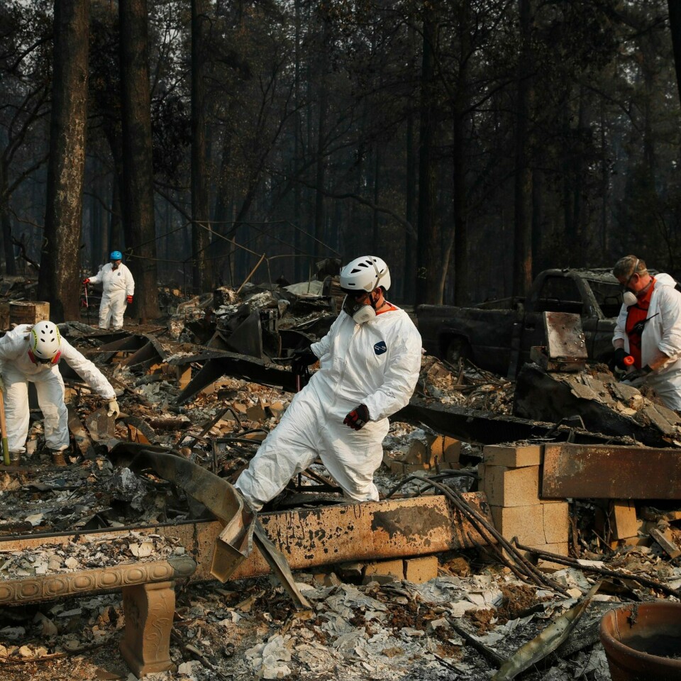 DØDE: Mandag ble enda to personer funnet døde i delstaten California i USA. Personene døde etter en stor skogbrann.