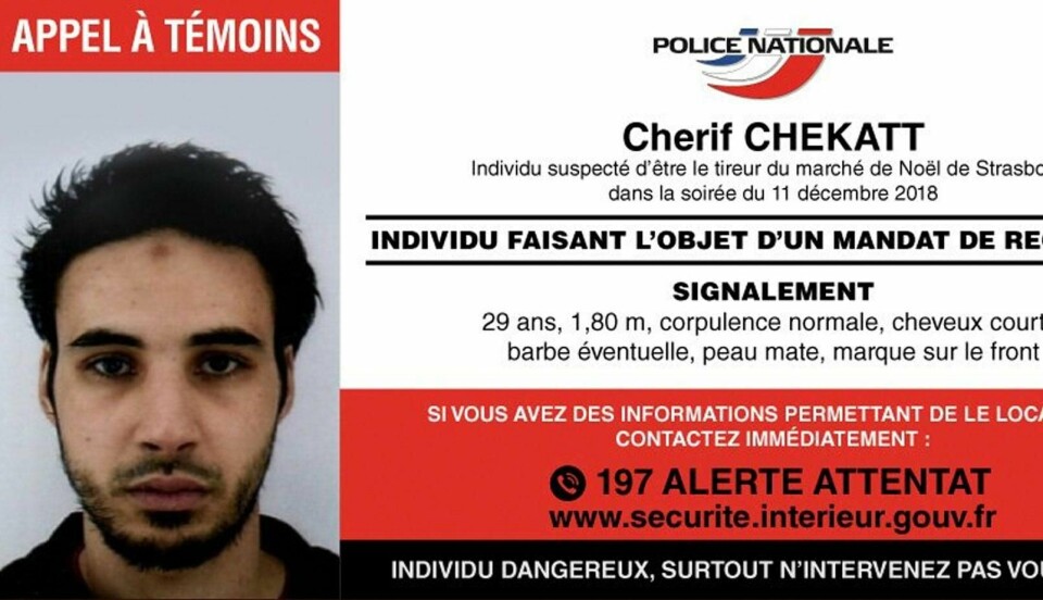 ETTERLYST: Politiet etterlyste Chérif Chekatt etter skyting. Nå er han drept.