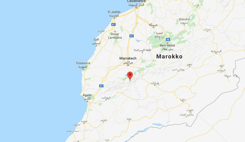 DREPT: Her i Atlasfjellene i Marokko ble to kvinner funnet drept mandag. De drepte var en norsk og en dansk kvinne i 20-årene. Bildet viser et kart over Marokko og Atlasfjellene. Her ble to kvinner funnet drept mandag. De drepte var en norsk og en dansk kvinne i 20-årene.
