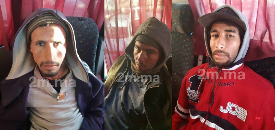 PÅGREPET: Tre mistenkte ble pågrepet på en buss. Det er i forbindelse med drapene i Marokko. Politiet etterforsker saken som terror.