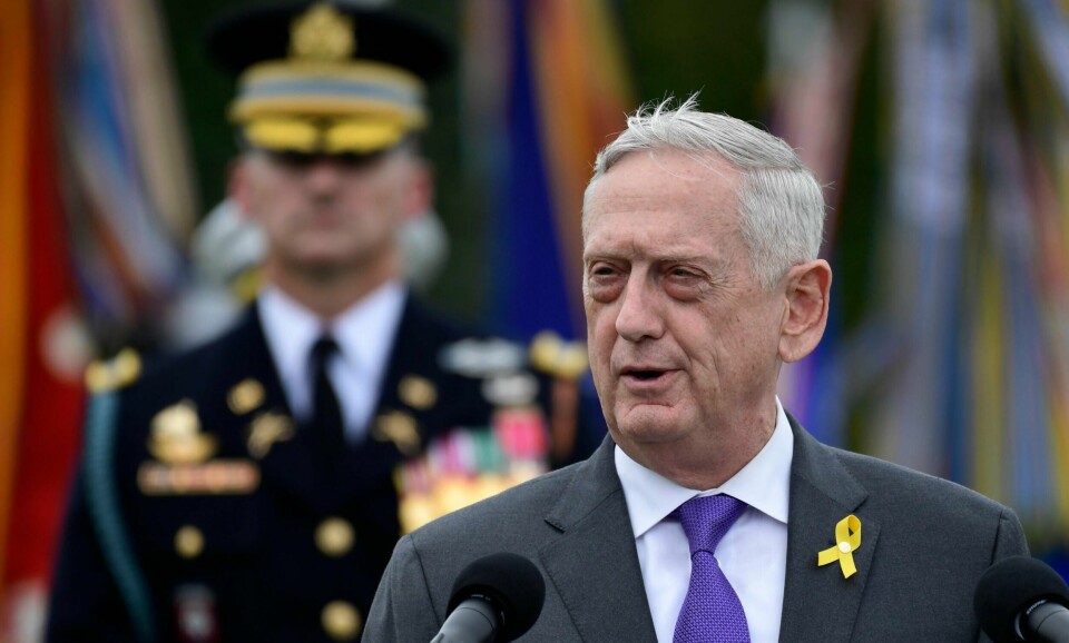 SLUTTER: Jim Mattis slutter i jobben som forsvarsminister i USA.
