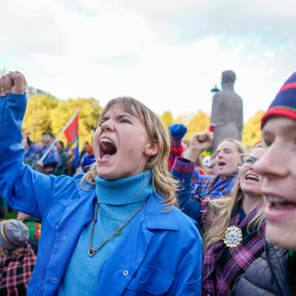 FOSEN-AKSJONEN: Nina Gylver er leder i Natur og Ungdom. Hun er med på demonstrasjonene ved Statkraft torsdag morgen. Bildet viser leder i Natur og Ungdom Nina Gylver.