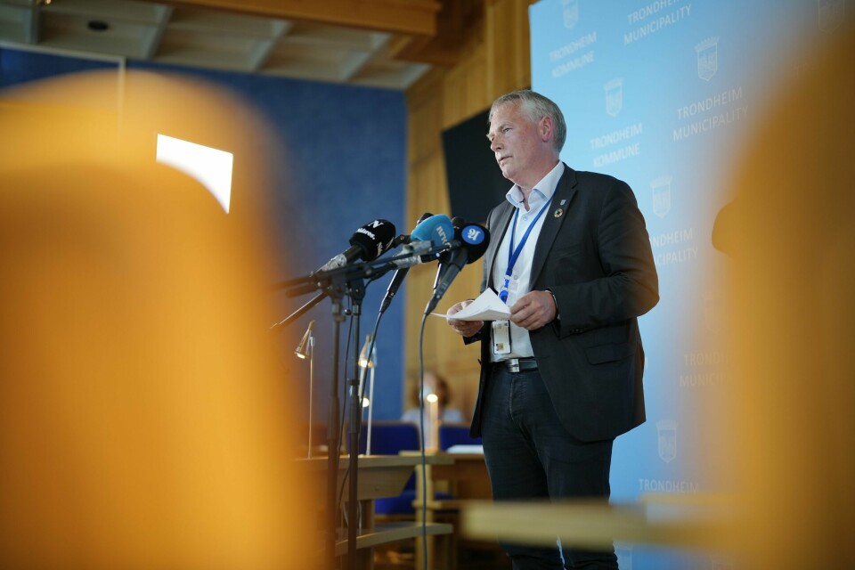 KOMMUNEDIREKTØR: Mange kommuner blir styrt etter formannskaps-modellen. Kommunedirektøren den øverste sjefen for administrasjonen i slike kommuner. Slik som Morten Wolden i Trondheim kommune. Kommunedirektør Morten Wolden og resten av kriseleiinga i Trondheim kommune møttest onsdag. Dei vil minne om dei generelle smittevernråda, men tilrår ikkje formannskapet å innføre nye forskrifter.Foto: Ole Martin Wold / NTB / NPK