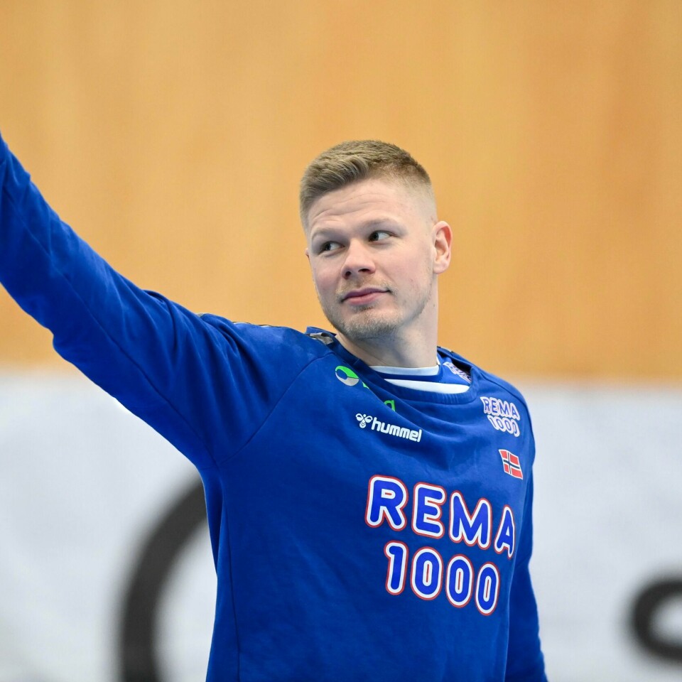 DEBUT: Sebastian Barthold er for sin første kamp for Norge i et mesterskap. Sebastian Barthold under en EM-trening i Slovakia. Foto: Annika Byrde / NTB