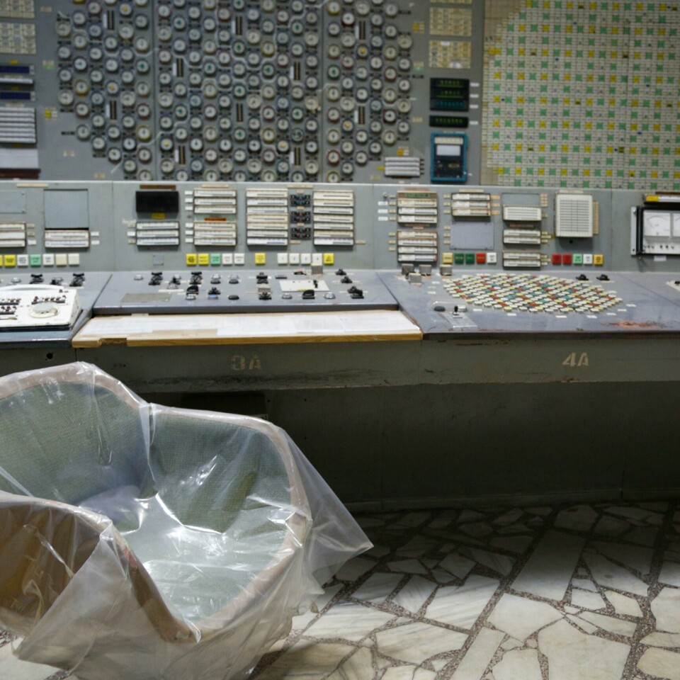 RADIOAKTIVITET: Bildet er fra innsiden til Tsjernobyl. Kontrollrommet i den nedstengte reaktor 3 i Tsjernobyl. Arkivfoto: Efrem Lukatskij / AP / NTB