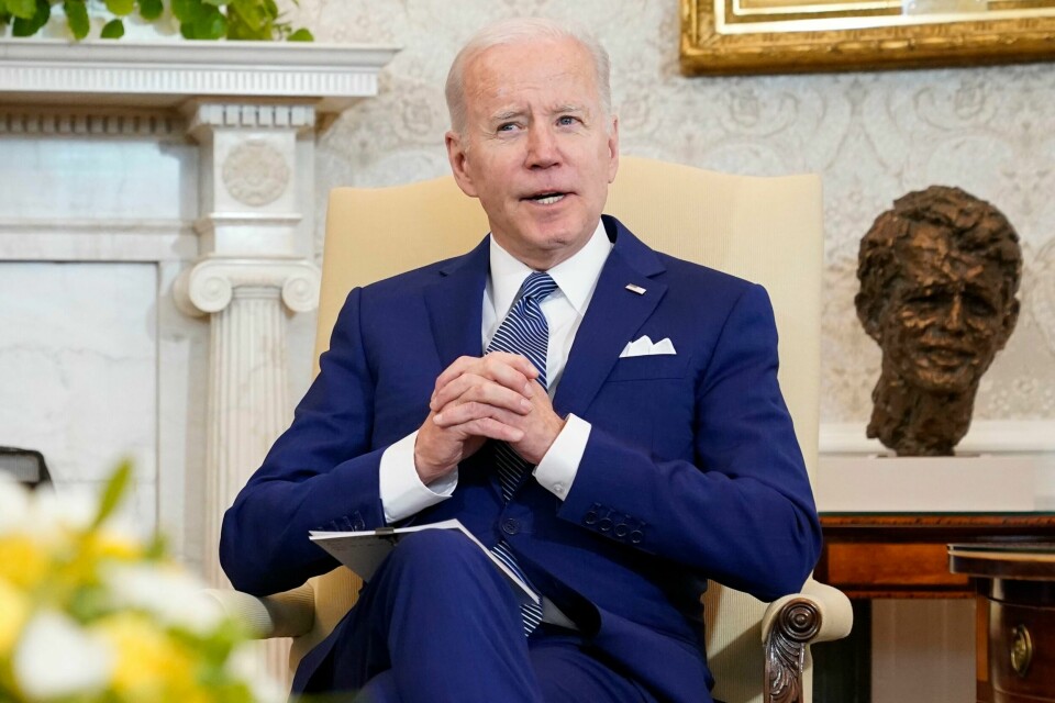 PRESIDENT: Joe Biden er USAs president. Han sier nå nei til at USA skal kjøpe russisk olje og gass. Bildet viser USAs president Joe Biden. Foto: Patrick Semansky / AP / NTB
