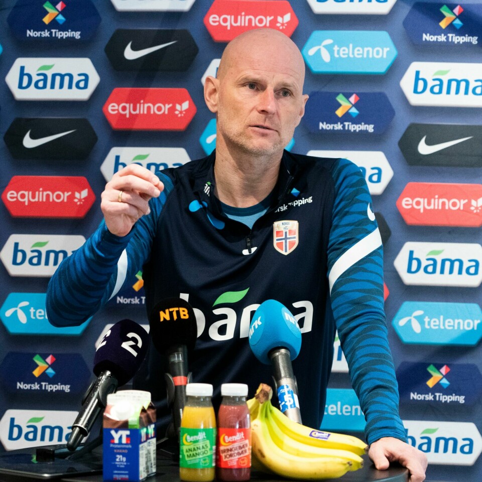 MARKERING: Landslagssjef Ståle Solbakken og Norge kommer til å gjøre en markering til støtte for Ukraina. Landslagssjef Ståle Solbakken og Norge kommer til å gjøre en markering til støtte for Ukraina. Foto: Terje Pedersen / NTB
