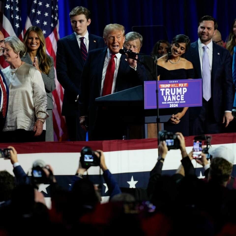 VINNER VALGET I USA: Donald Trump blir ny president. Bildet viser Donald Trump som taler. Foto: AP Photo/Julia Demaree Nikhinson