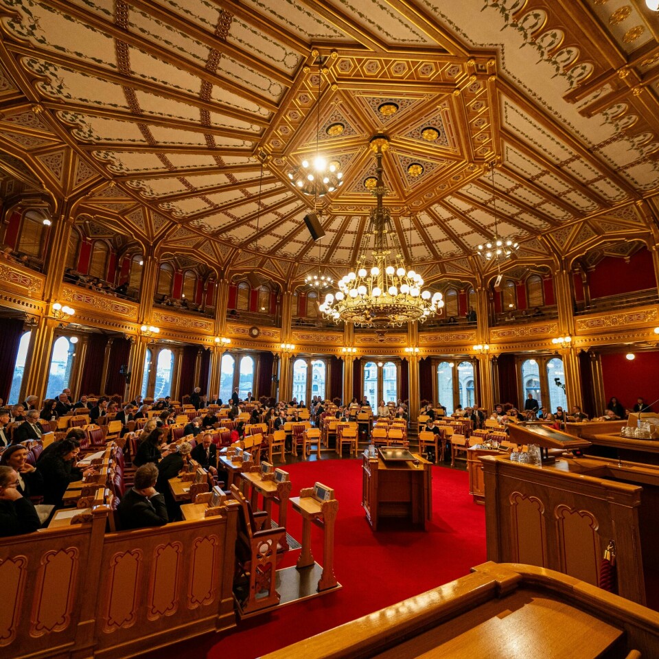 STEMMER TIRSDAG: Stortinget skal tirsdag behandle forslaget til ny abortlov. Bildet viser stortingssalen. Foto: Thomas Fure / NTB