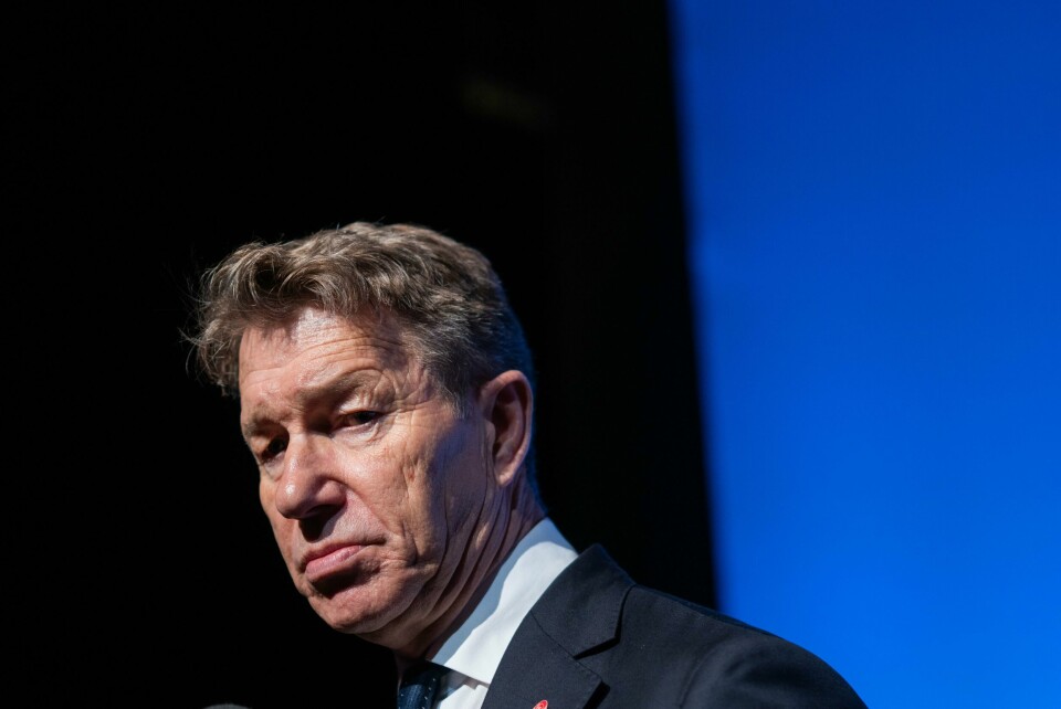 DYR STRØM: Energiminister Terje Aasland reagerer på at strømmen er så dyr. Energiminister Terje Aasland (Ap) tar kraftige uttrykk i bruk når han skal beskrive torsdagens strømpriser. Foto: Thomas Fure / NTB