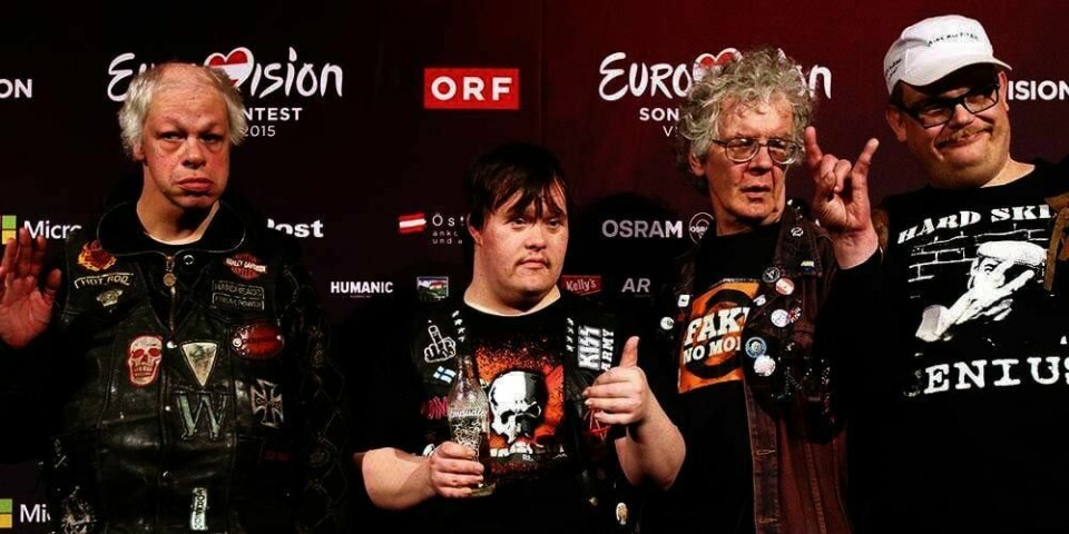 POPULÆRE: Punkrockerne i bandet Pertti Kurikan Nimipaivat er populære i Melodi Grand Prix. De fire i bandet er psykisk utviklingshemmede. De synger i den første semifinalen tirsdag.