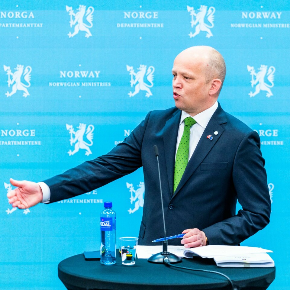 MINISTER: Finansminister Trygve Slagsvold Vedum la fram revidert nasjonalbudsjett. Bildet viser finansminister Trygve Slagsvold Vedum. Foto: Håkon Mosvold Larsen / NTB