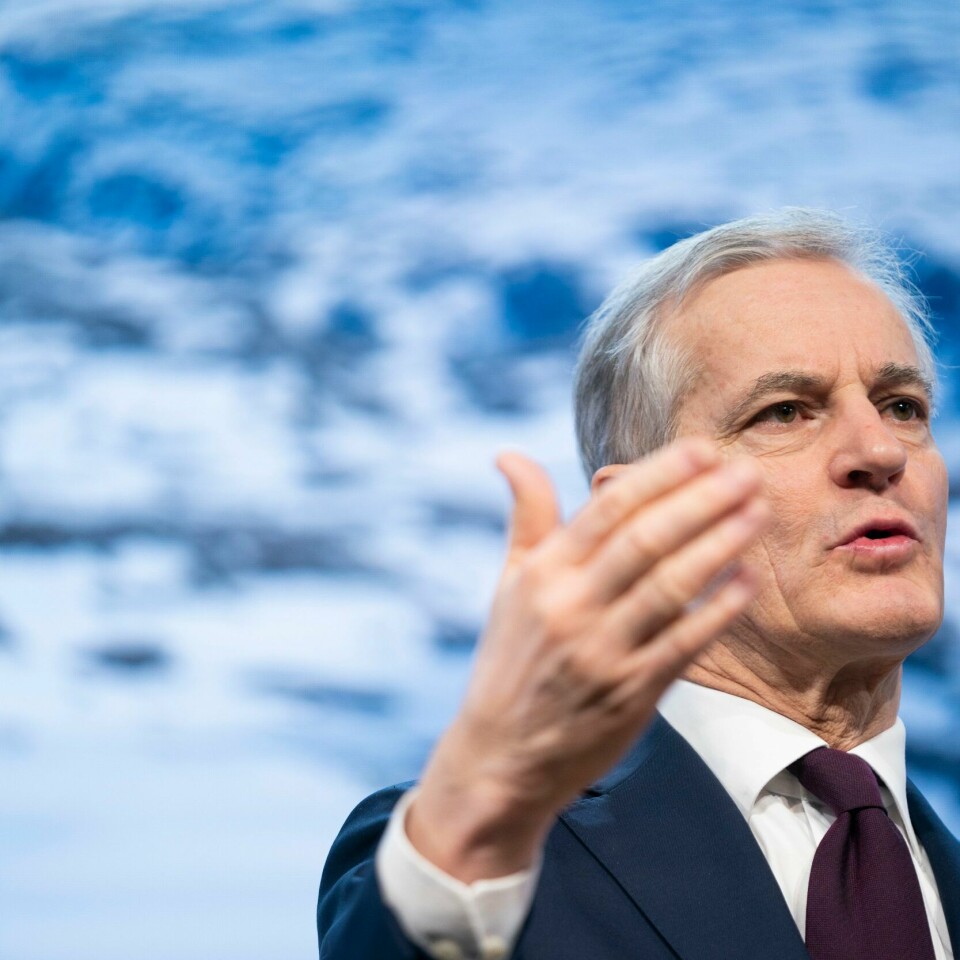 STRØM: Statsminister Jonas Gahr Støre holdt pressekonferanse. Regjeringen la fram regler for å sikre at Norge har nok strøm. Bildet viser statsminister Jonas Gahr Støre under en pressekonferanse. Regjeringen la fram regler for å sikre at Norge har nok strøm.