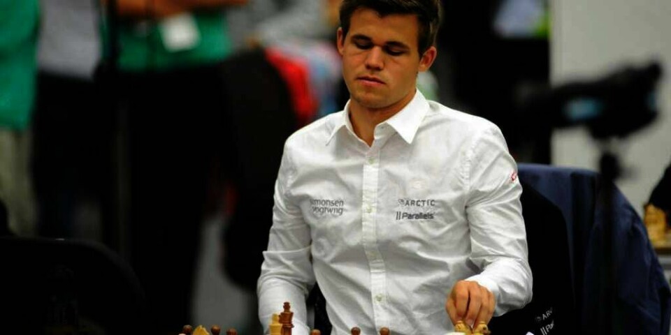 VANT:Norge vant over Polen i sjakk-OL. Magnus Carlsen var suveren i sitt parti. Her er Carlsen i et parti mot Finland.