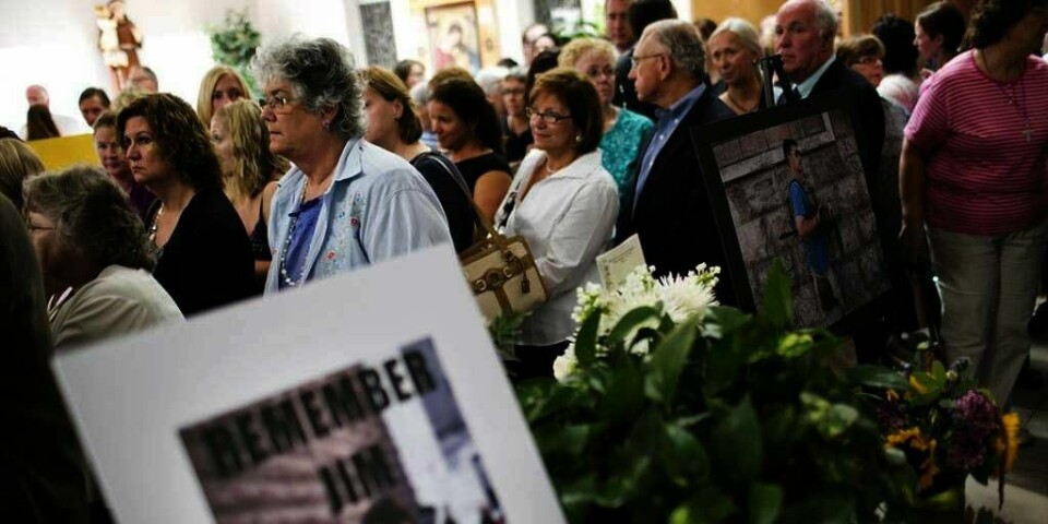 SORG:En danske satt fanget sammen med den drepte journalisten James Foley. Dansken fortalte Foleys siste hilsen til familien hans. Søndag ble det holdt en minnestund for Foley (bildet) i Rochester i USA.